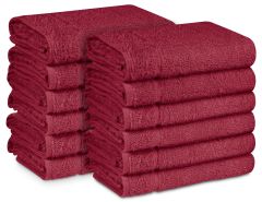 100% Cotton Towels Burgundy Double-stitched 16