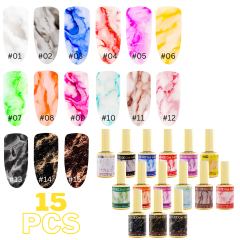 DND DC Gel Ink Marble Collection, 15pc Bundle