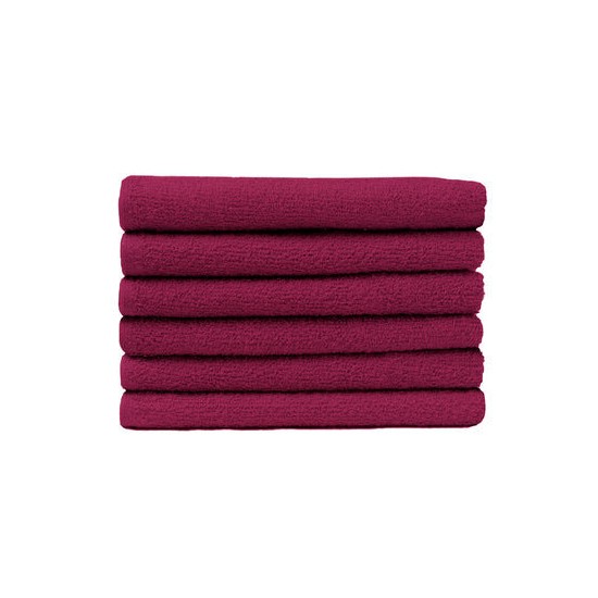 100% Cotton Towels Burgundy Bleach Guard, 12pc/pack