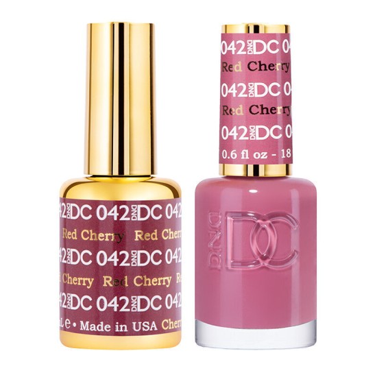 DND DC Pure Gel Polish Set #42 Red Cherry, 0.5 fl oz 