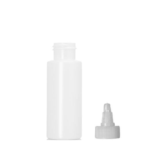 No Print Plastic Empty Bottle 2oz w/twist cap
