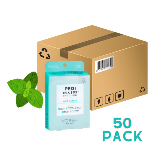 Voesh Pedi in a Box O2 Fizz Mint Mimosa 5 Step, 50pc Case