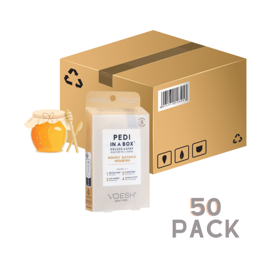 Voesh Pedi In A Box Honey Oatmilk 4 Step, 50pc Case