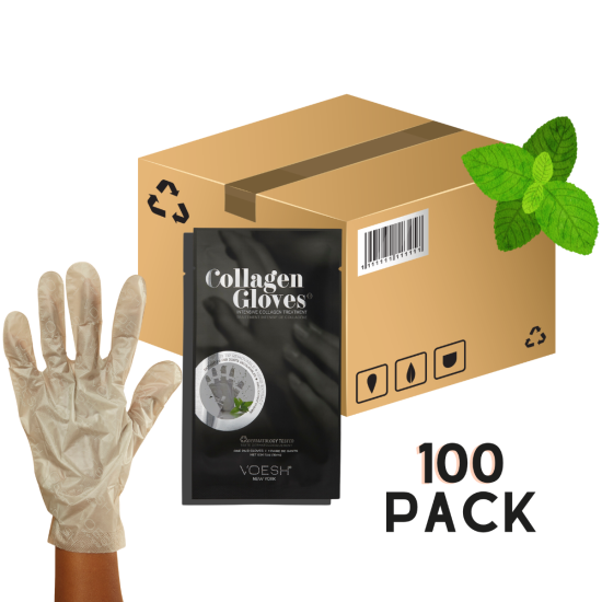 Voesh Collagen Gloves Mint, 100pc Case