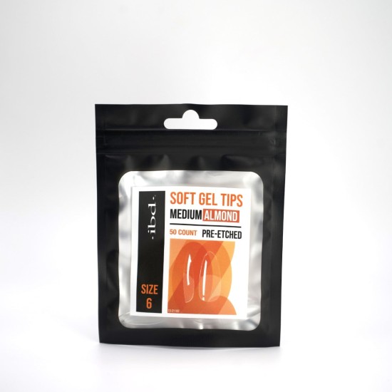 IBD Soft Gel Tips Almond Medium Size 6 Refill Tips
