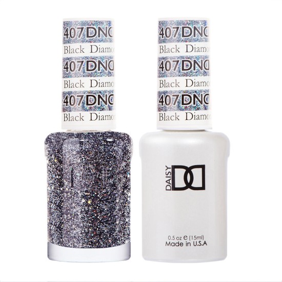 DND Gel Polish Set #407 Black Diamond Star, 0.5 fl oz