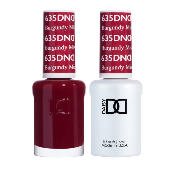 DND Gel Polish Set #635 Burgundy Mist, 0.5 fl oz
