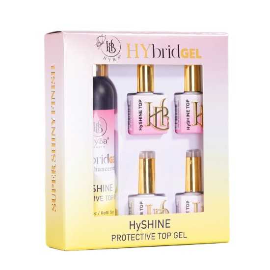 HYBA HyGEL Hybrid HyShine Top Gel 8oz Bundle