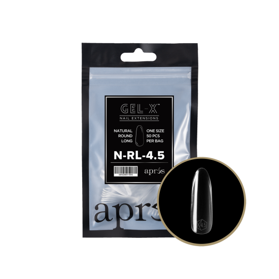 APRÉS Gel-X® Gel-X® Natural Round Long Refill Size 4.5, Refill Tips