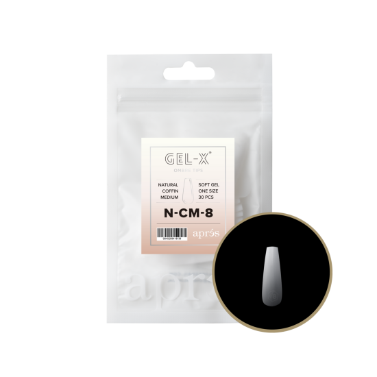 APRÉS Gel-X® Ombre Natural Coffin Medium Refill Bag-8