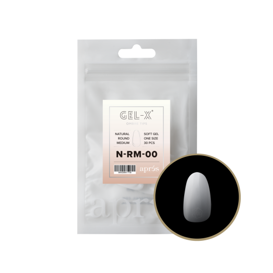 APRÉS Gel-X® Ombre Natural Round Medium Refill Bag-00
