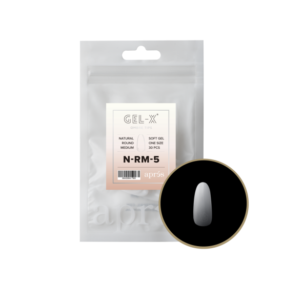 APRÉS Gel-X® Ombre Natural Round Medium Refill Bag-5