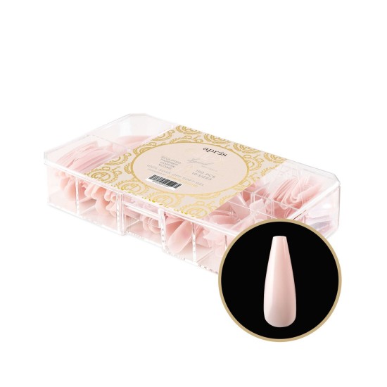 APRÉS  Chaun Legend Neutrals "LEGEND " Sculpted Tapered Coffin XLong, 150pc
