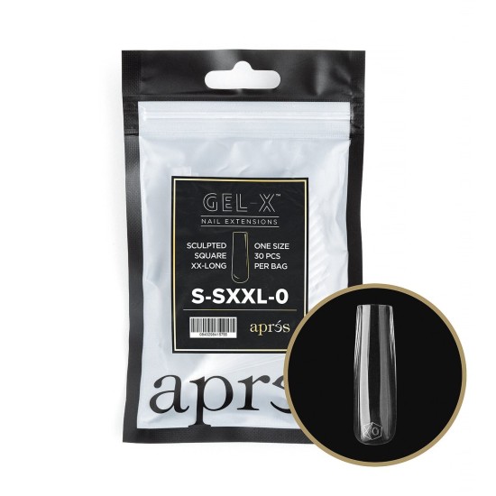 APRÉS Gel-X Sculpted Square Extra Long Refill-0 (30pcs)