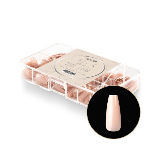 APRÉS Gel-X Neutrals Maise Natural Coffin Medium, 150pc