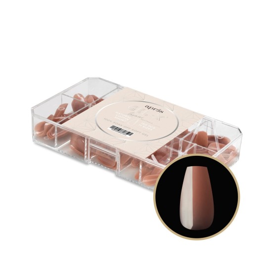 APRES Gel-X® Netruals Natural Imani Coffin Short 150pcs