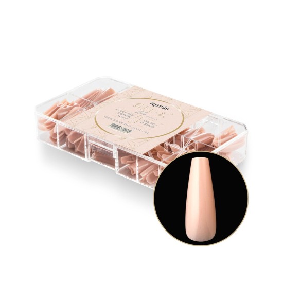 APRÉS Gel-X Neutrals Lila Sculpted Coffin Long, 150pc 