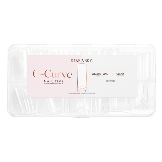 KiaraSky C-Curved Tip XXL Square Clear, 500pcs