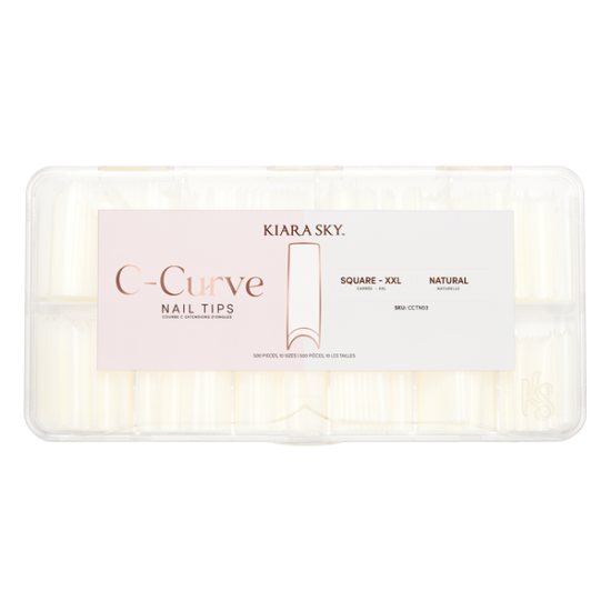 KiaraSky C-Curved Tip XXL Square Natural, 500pcs