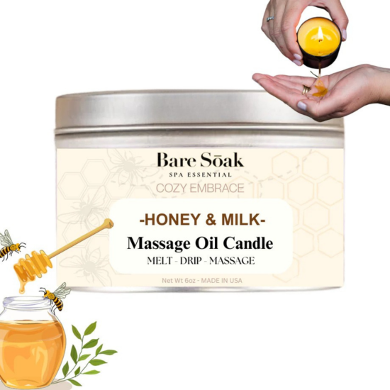 Bare Soak Massage Oil Candle Honey&Milk 6oz 36pcs