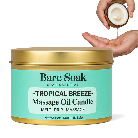Bare Soak Massage Oil Candle Tropical Breeze 6oz 36pcs
