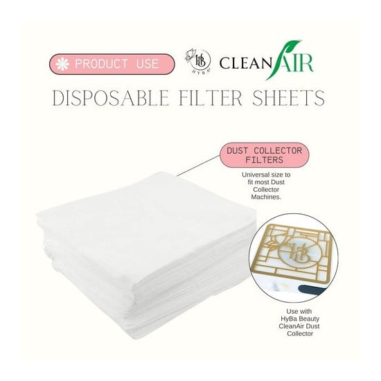 HYBA CleanAir Nail Dust Collector Filter Sheets