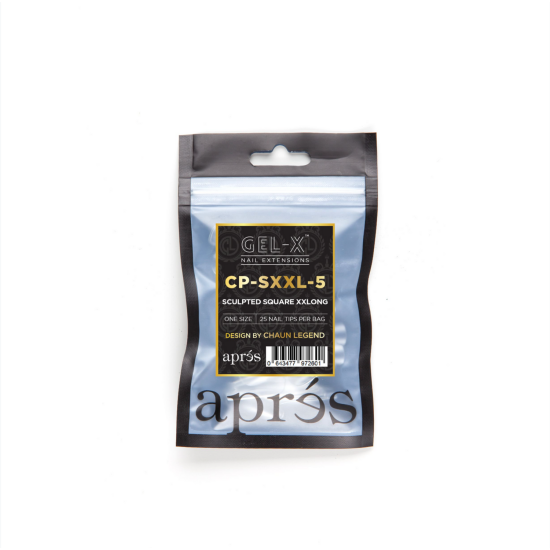 APRÉS Gel-X Chaun Legend Square XXL Size 5, Refill Tips