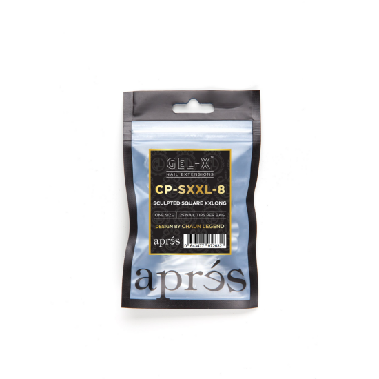 APRÉS  Chaun Sculpted Square XXLong 8, Refill Tips