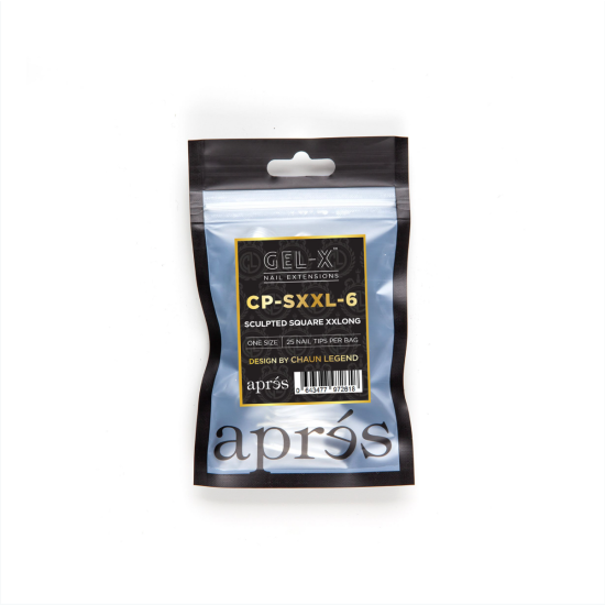 APRÉS Gel-X Chaun Legend Square XXL Size 6, Refill Tips
