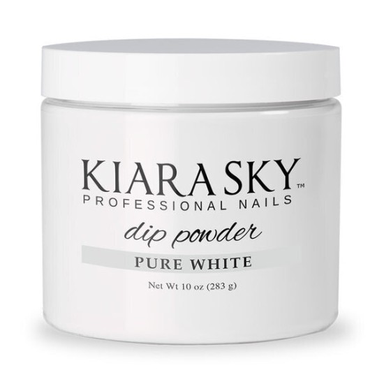 KiaraSky Dip Powder Pure White, 10oz Value Size
