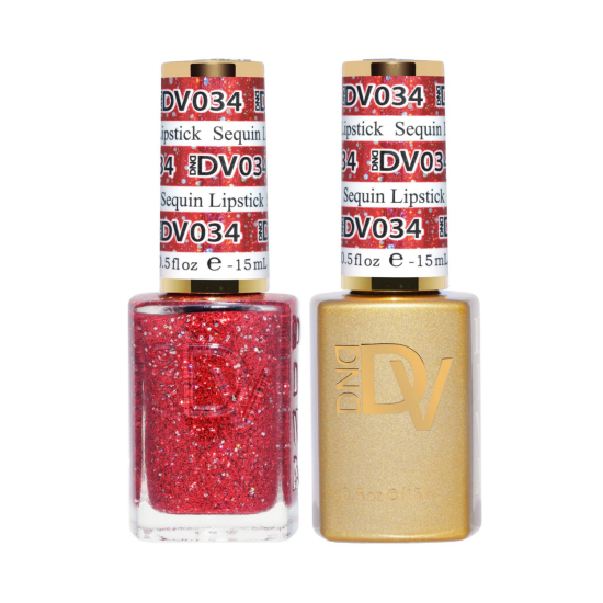 DIVA Gel Polish Set #034 Sequin Lipstick, 0.5 fl oz