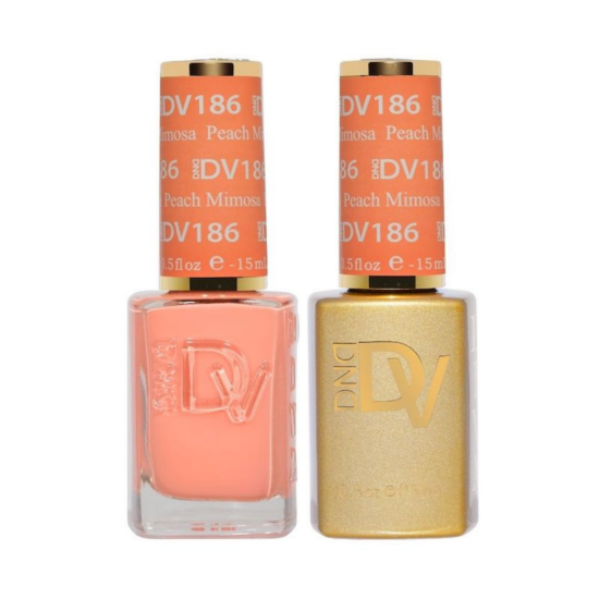 DIVA Gel Polish Set #186 Peach Mimosa, 0.5 fl oz