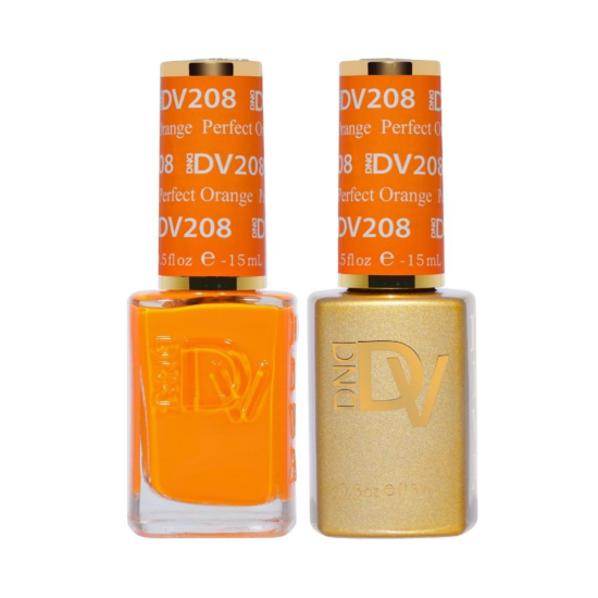DIVA Gel Polish Set #208 Perfect Orange, 0.5 fl oz