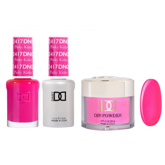 DND Dip Gel Polish Set #417 Pinky Kinky, 3pc Bundle Trio