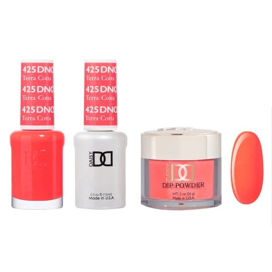 DND Dip Gel Polish Set #425 Terra Cotta, 3pc Bundle Trio