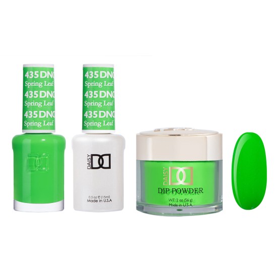DND Dip Gel Polish Set #435 Spring Leaf, 3pc Bundle Trio