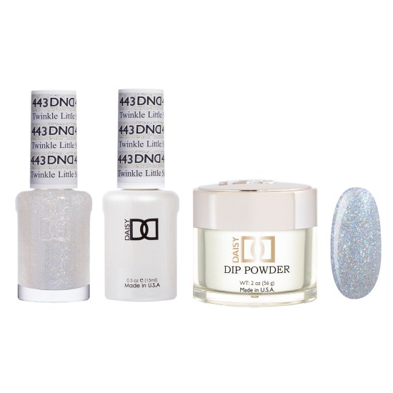 DND Dip Gel Polish Set #443 Twinkle Litte Star, 3pc Bundle Trio