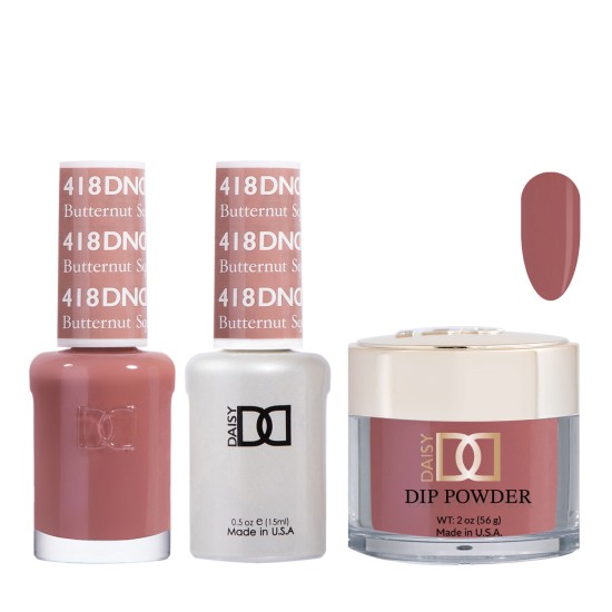 DND Dip Gel Polish Set #418 Butternut Squash, 3pc Bundle Trio