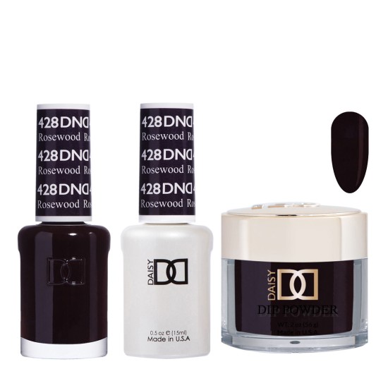 DND Dip Gel Polish Set #428 Rosewood, 3pc Bundle Trio