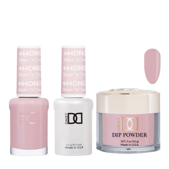DND Dip Gel Polish Set #444 Short "N" Sweet, 3pc Bundle Trio