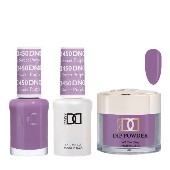 DND Dip Gel Polish Set #450 Sweet Purple, 3pc Bundle Trio