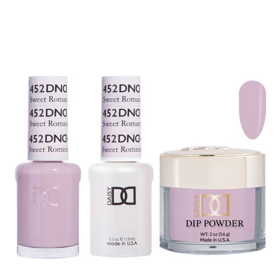 DND Dip Gel Polish Set #452 Sweet Romance, 3pc Bundle Trio