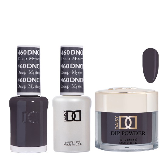 DND Dip Gel Polish Set #460 Deep Mystery, 3pc Bundle Trio