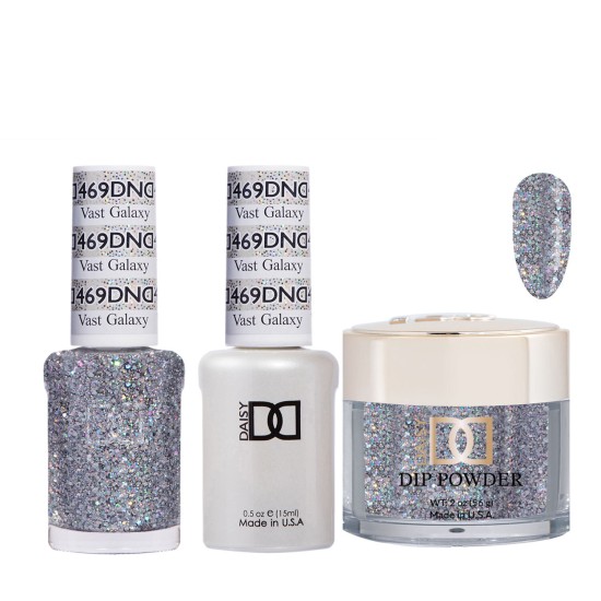 DND Dip Gel Polish Set #469 Vast Galaxy, 3pc Bundle Trio