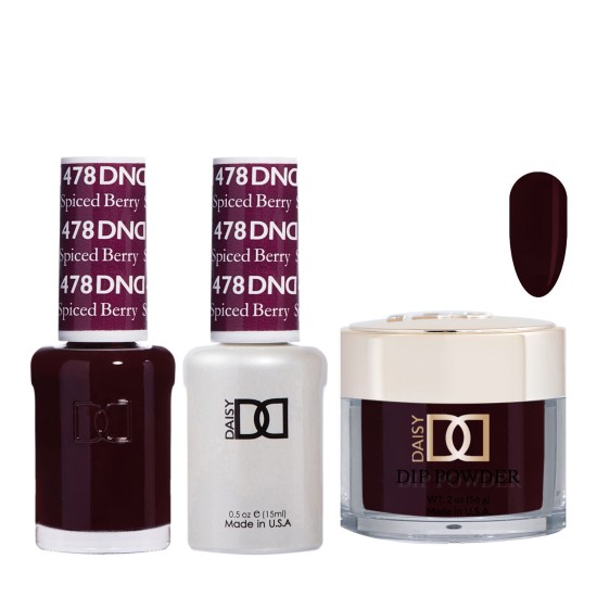 DND Dip Gel Polish Set #478 Spiced Berry, 3pc Bundle Trio
