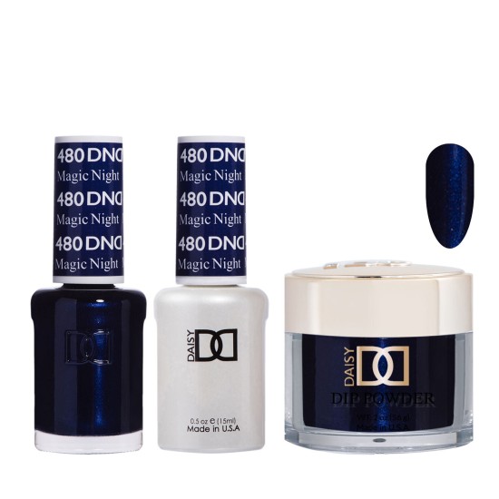 DND Dip Gel Polish Set #480 Magic Night, 3pc Bundle Trio