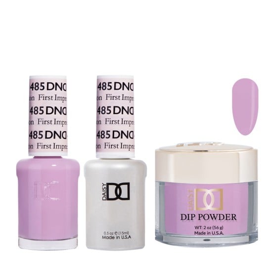 DND Dip Gel Polish Set #485 First Impression, 3pc Bundle Trio