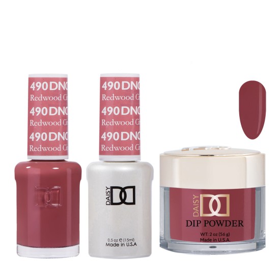 DND Dip Gel Polish Set #490 Redwood City, 3pc Bundle Trio