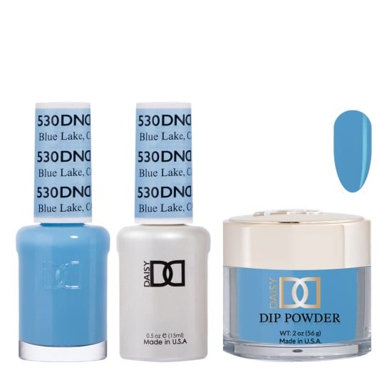 DND Dip Gel Polish Set #530 Blue Lake, CA, 3pc Bundle Trio