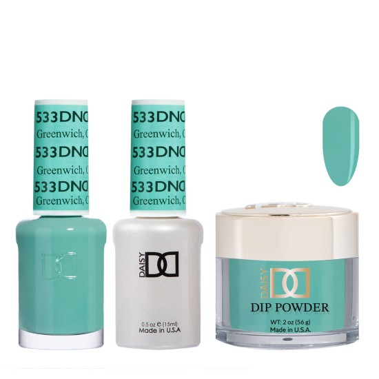 DND Dip Gel Polish Set #533 Greenwich, CN, 3pc Bundle Trio